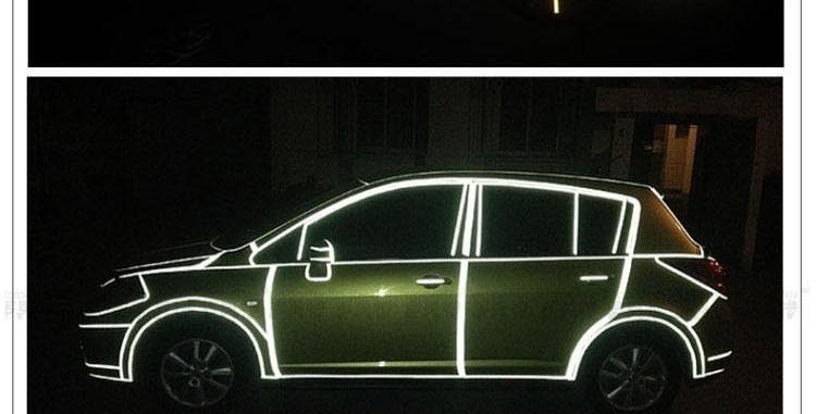 达珀德汽车贴纸夜间反光贴车身贴车身反光条夜光装饰贴轮廓亮光条夜光