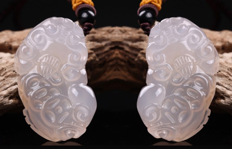 秋沐珠宝 巴西白玛瑙项链