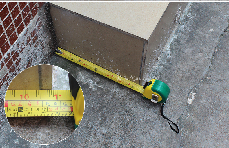 百威狮鲁班尺阴阳尺风水尺钢卷尺5米75米卷尺木工工具5米加宽加厚25mm