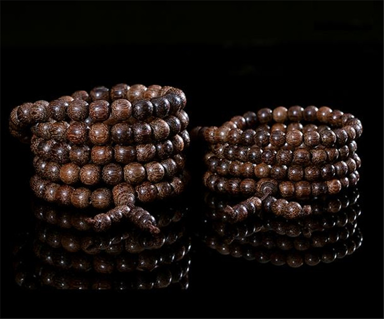 好饰临门 金丝沉香手串佛珠手链108颗念珠佛珠手串 7毫米