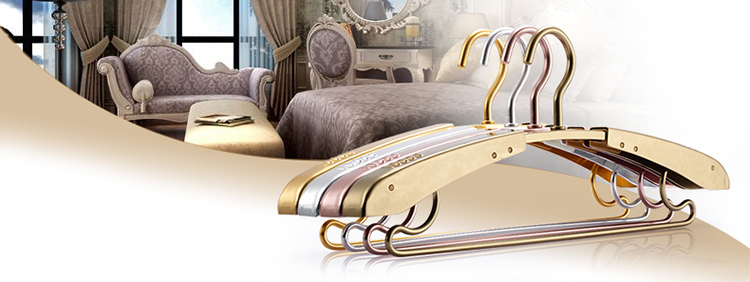 艾尚居宽铝衣架伸缩无痕防滑铝合金衣架 银色欧式衣架 10个_ 4折现价