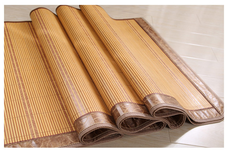 万鹏家纺 竹凉席子双面竹席镜面碳化直折叠凉席1.