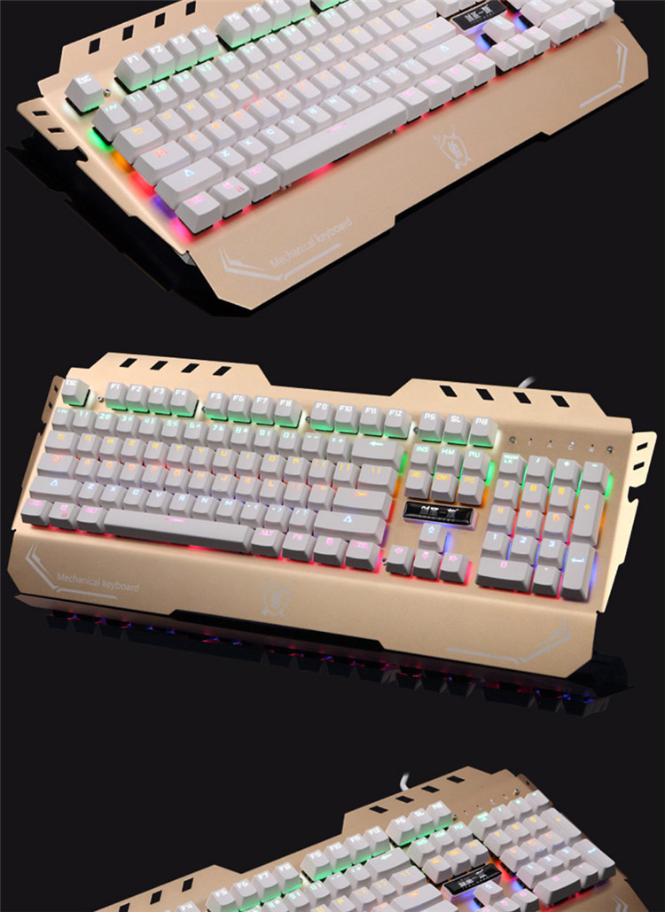 剑圣一族 机械键盘防水87键104键黑轴青轴有线背光笔记本电脑lol游戏