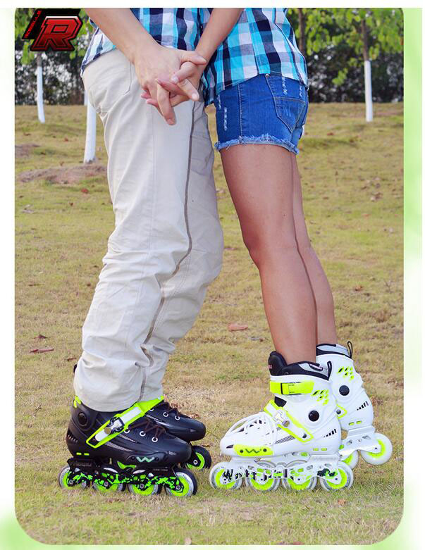 运动户外轮滑滑板直排平花鞋 成年男女 轮滑鞋 米高成人溜冰鞋 单排