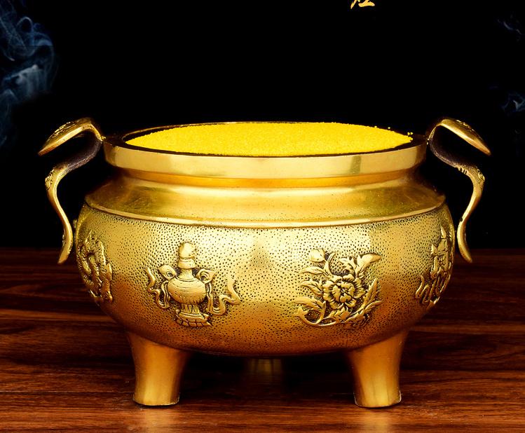 香炉八宝炉八吉祥炉观音炉香道熏香沉香檀香盘香线香炉中款八宝香炉