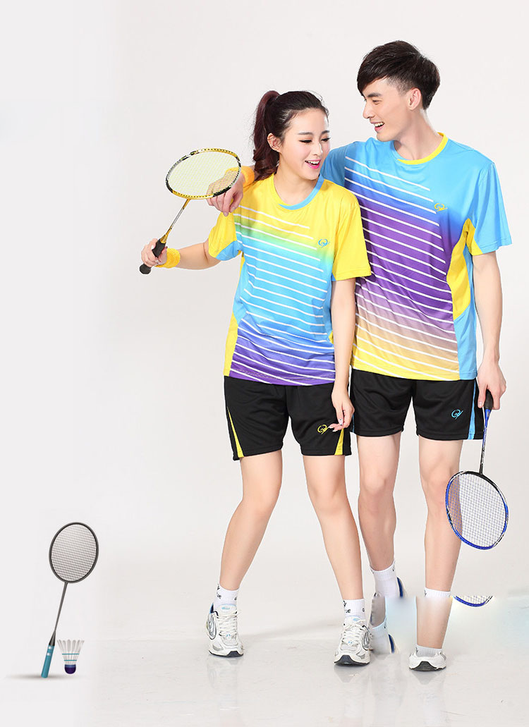 春夏男女短袖运动服速干网球服羽毛球服套装乒羽网服团体比赛服透气
