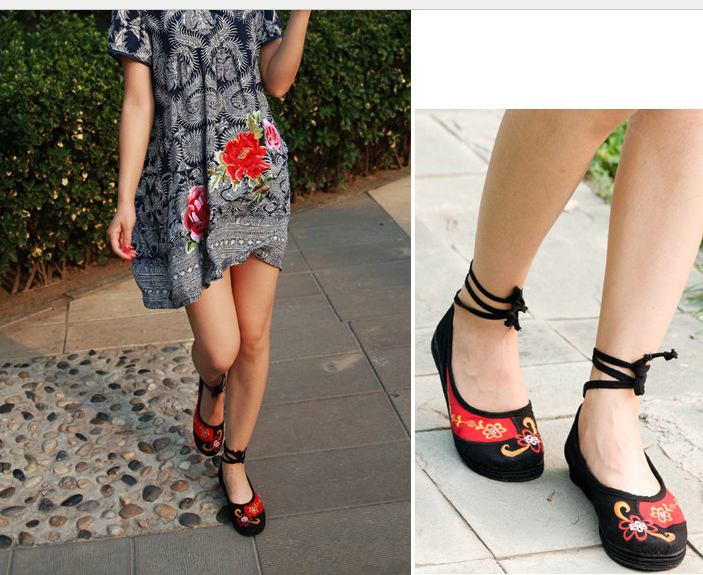 2016新款绣花鞋 老北京布鞋布鞋女鞋 a172黑色 37