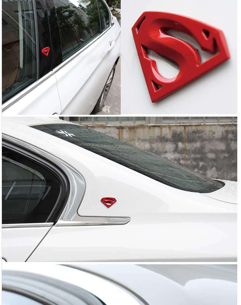 炫隆 汽车个性金属标车标 车身随意贴 3d立体装饰贴 * 大号超人标