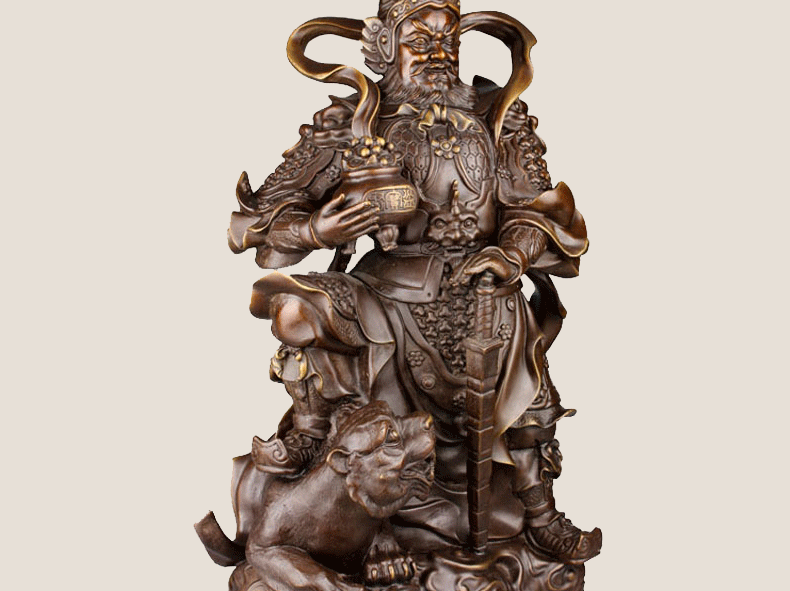 德佑堂纯铜赵公明武财神像摆件骑虎赵公明神像家居客厅装饰礼品摆设