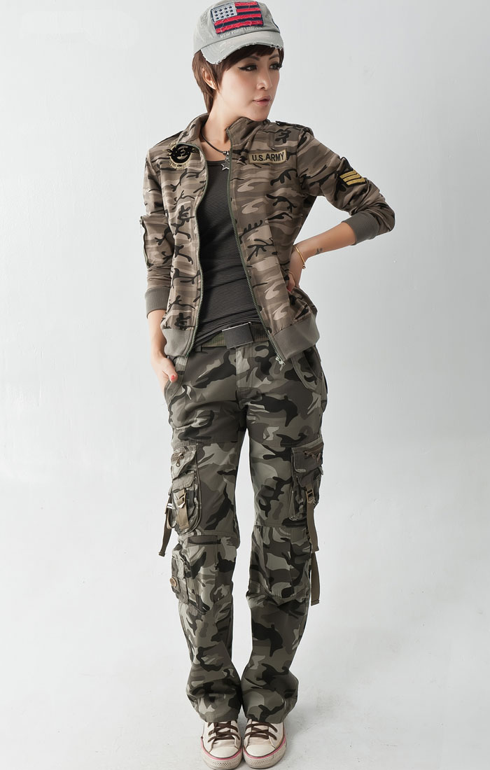 春装迷彩套装女装军装迷彩套服迷彩服迷彩装军迷服饰 迷彩 l