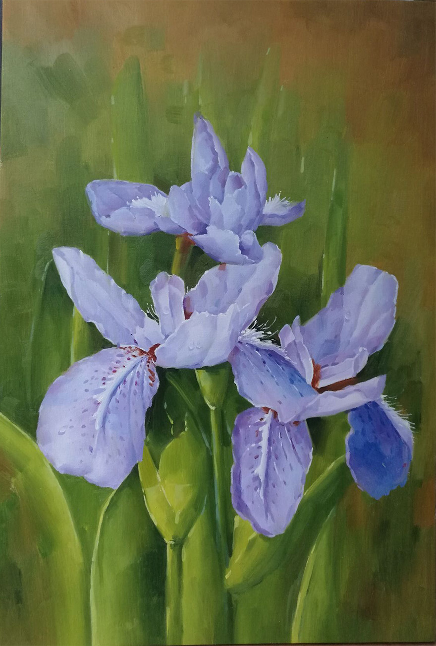 周海波 《花卉静物》布面油画