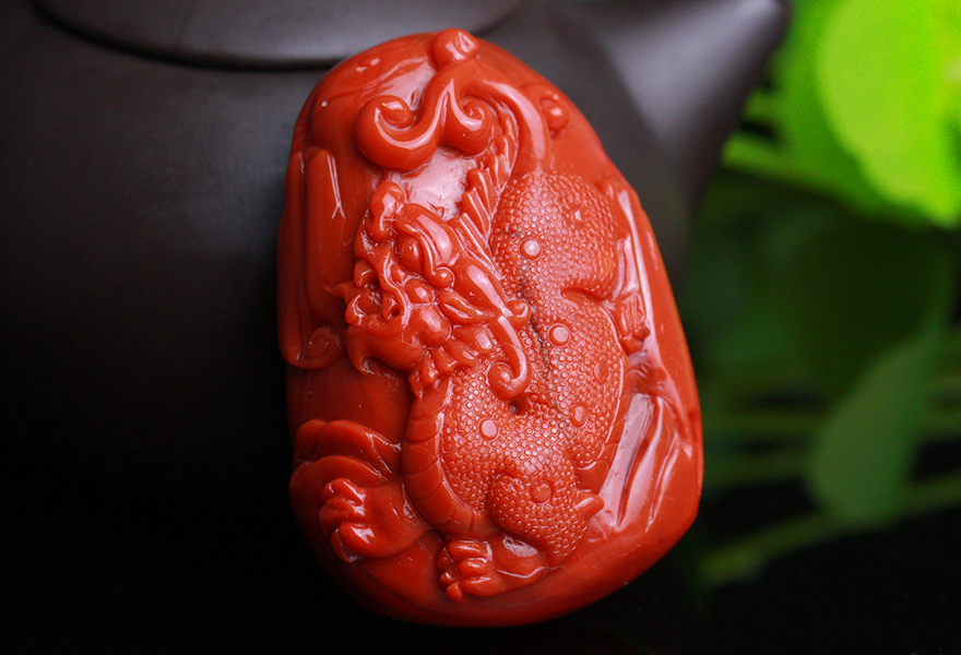 南红玛瑙瑞兽挂件 72.42克 玖合玉器