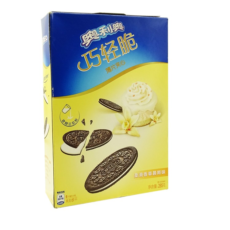 奥利奥(oreo) 巧轻脆薄片夹心 285g 盒装 巧克力味夹心饼干 休闲零食