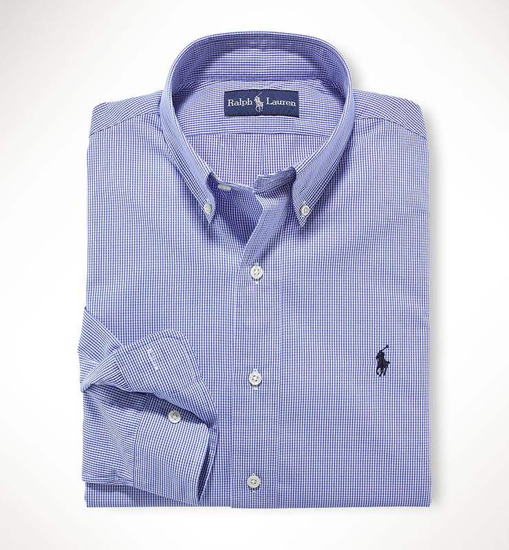 polo ralph lauren/保罗 新品 男士格纹纯棉长袖衬衫 4423878 蓝色 m
