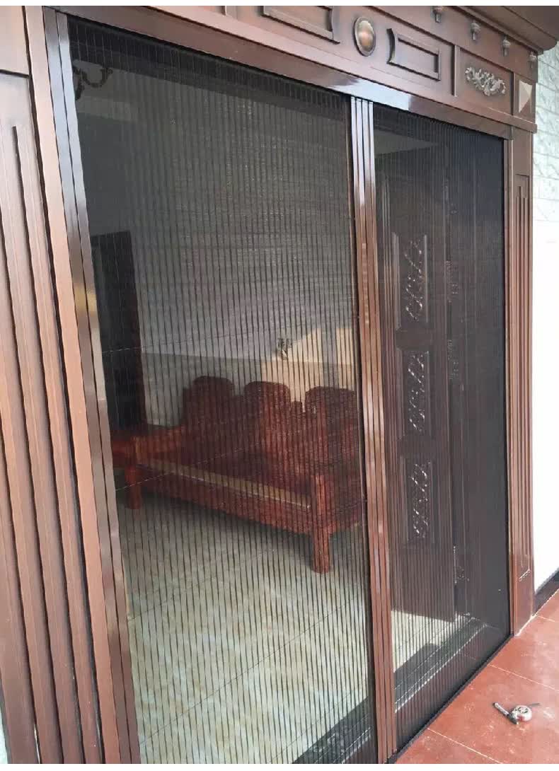 金凯威盾无轨纱门纱窗可拆洗链条式隐形折叠无轨纱门定做纱窗铝合金