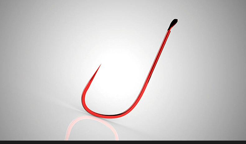 赤袖无倒刺鱼钩散装 鲫鱼/鲤鱼台钓溪流鱼钩无刺 钓鱼渔具 1#/10枚