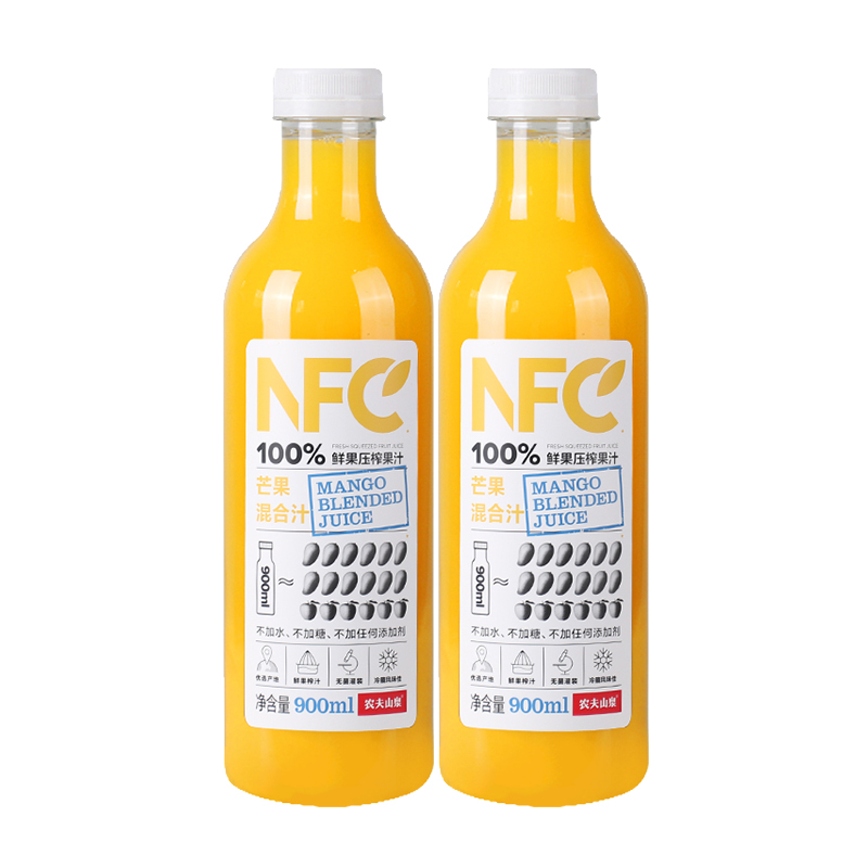 农夫山泉 nfc果汁 混合 900ml*12瓶 整箱 橙汁