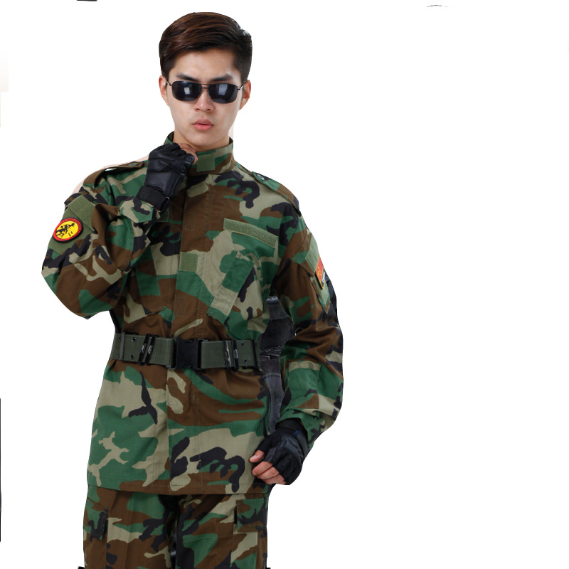 军迷彩服套装男美国大兵荒漠数码作战服户外扩展训练服 绿色 xxl
