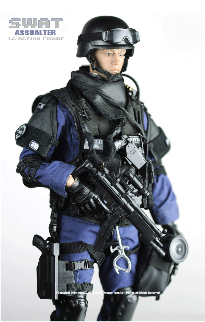 多关节高仿真工艺1/6比例警察士兵特警swat特种部队兵人模型玩具 特警