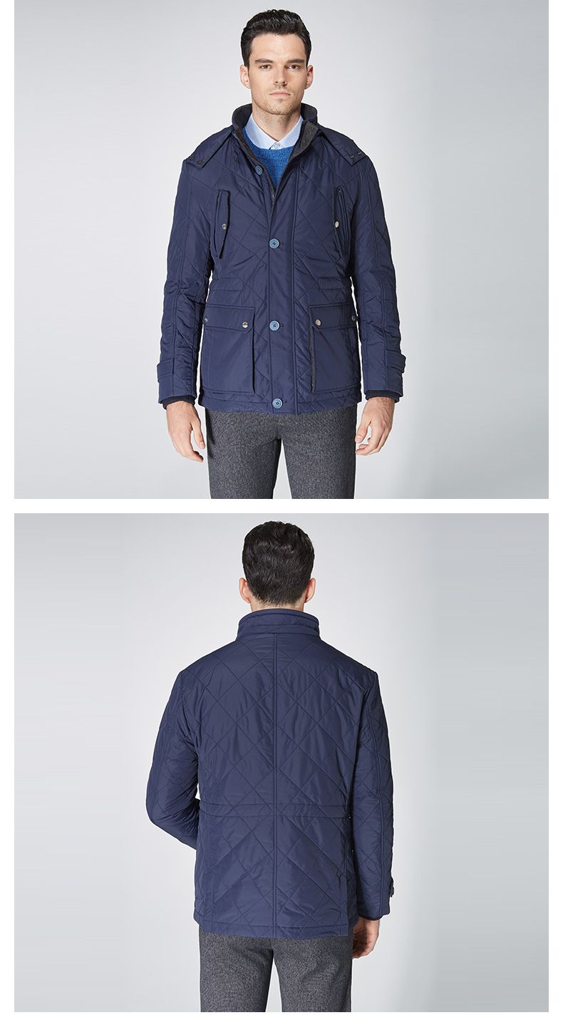 劲霸男装k-boxing 男士时尚短款茄克棉服 舒适拼接外套 |fmzy4172 暗