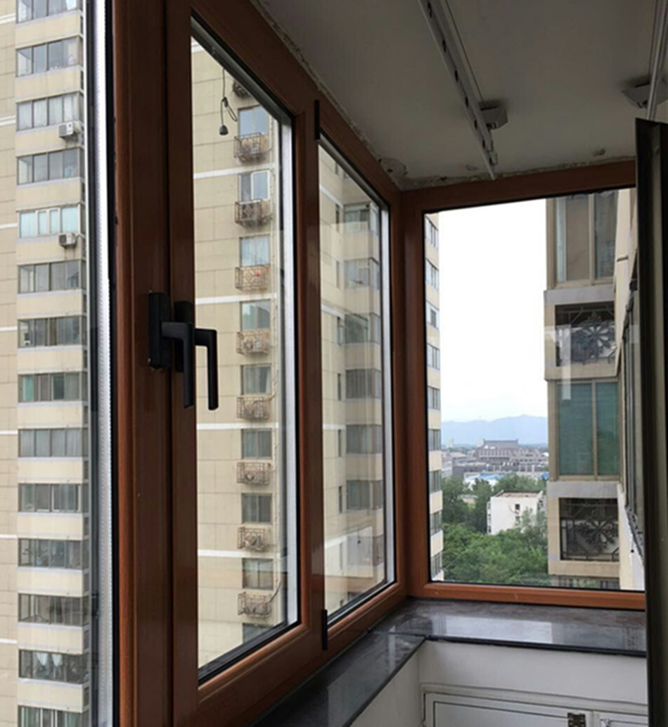 断桥铝门窗封阳台阳光房铝包木门窗铝合金平开窗超强隔音窗平开推拉窗