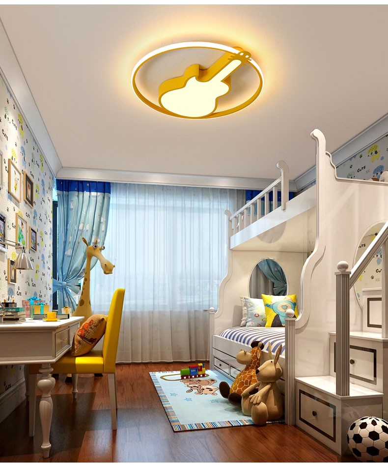 千一 儿童房灯卧室灯简约现代创意男孩女孩卡通房间吸顶灯具 黑色款