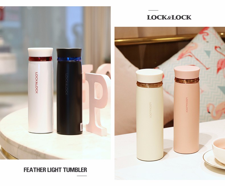 乐扣乐扣locknlock保温杯水杯菲特旋转盖轻量杯男女学生茶杯450ml黑