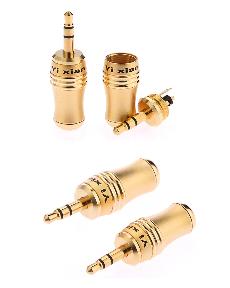 一线丰旭 耳机插头 3.5mm音频焊接头立体双声道音响插头3.