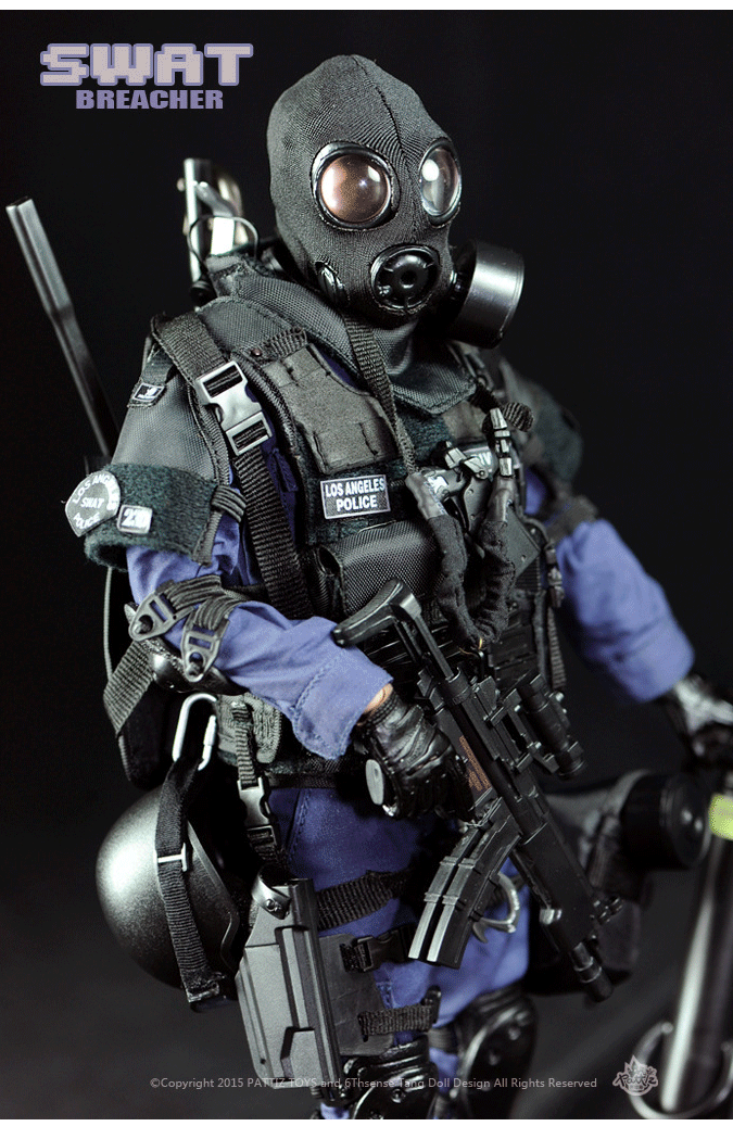 多关节高仿真工艺1/6比例警察士兵特警swat特种部队兵人模型玩具 特警