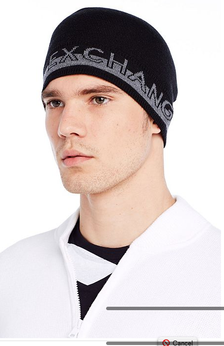 阿玛尼 ax armani exchange男士都市时尚休闲ax商标双面毛混无边圆帽