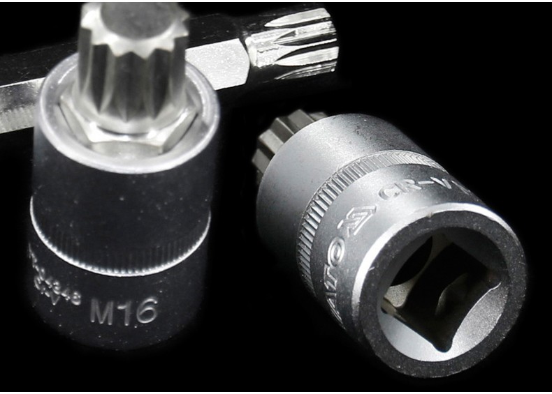 内六角套筒批头套装大飞12角梅花12花m10m14m12汽修旋具套筒 1/2"m10x