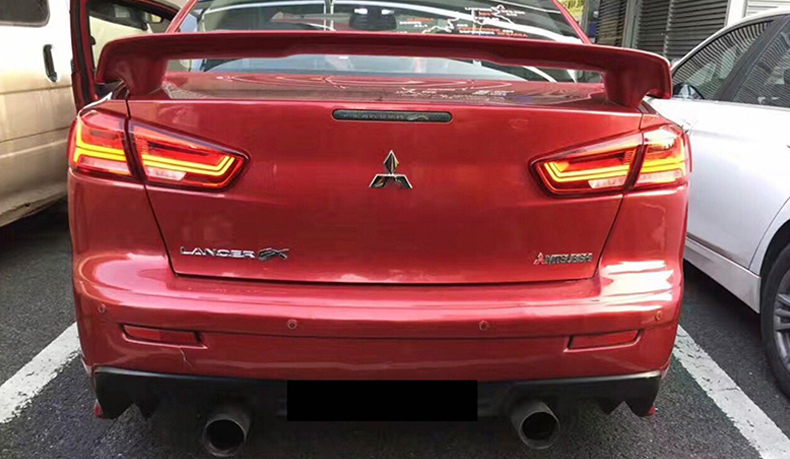 09-20款三菱翼神尾灯总成改装奥迪款led流光转向灯led光导后尾灯 熏