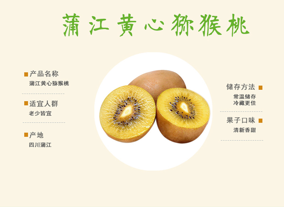 买一赠一四川蒲江金艳黄心猕猴桃奇异果新鲜水果