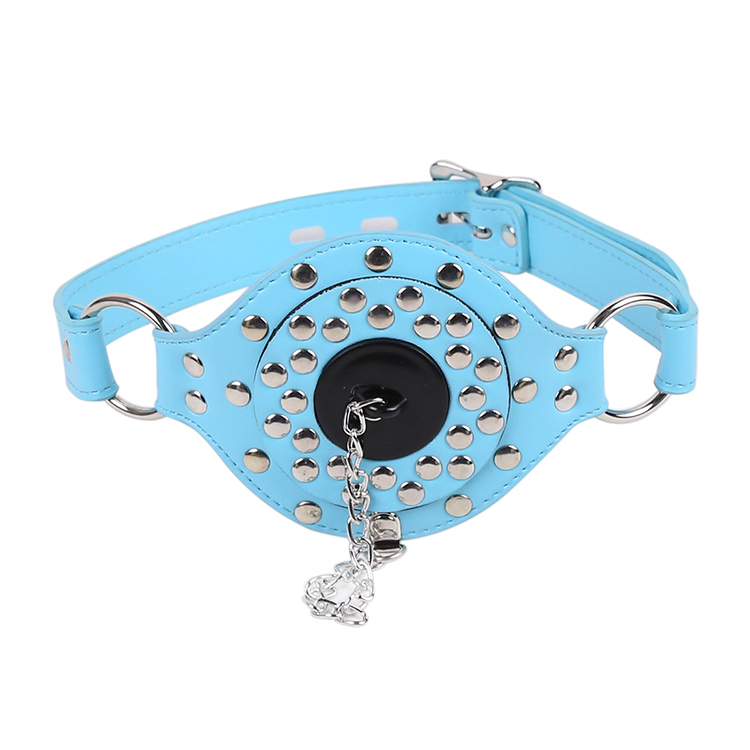 桃色缘 针扣款惩戒刑罚嘴部可开闭插入马具型皮革口