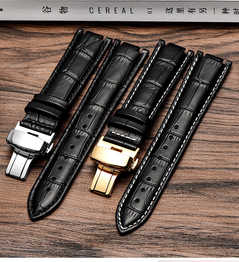 转角依波路传奇表带真皮凹凸依波路gbr1856slbr1856s手表带男女棕色