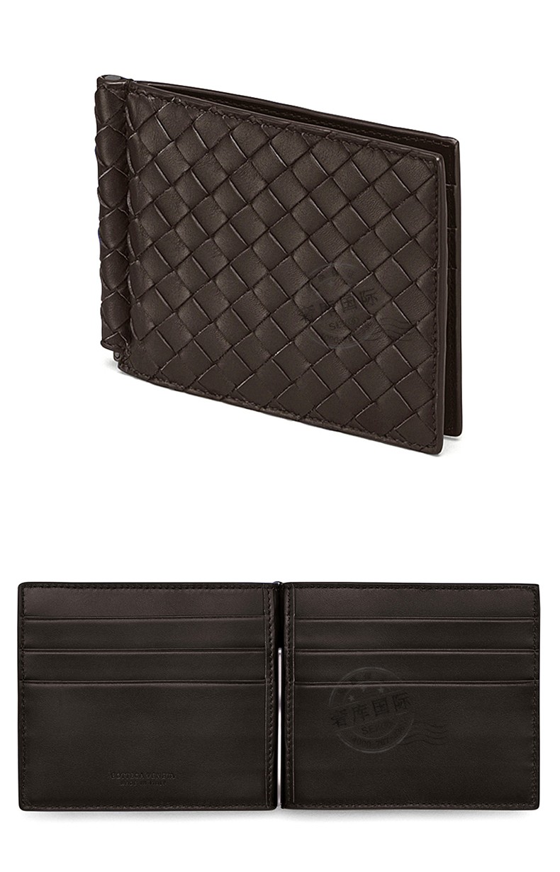 bottega veneta宝缇嘉卡包男皮革编织短款折叠钱夹 棕色123180 v4651