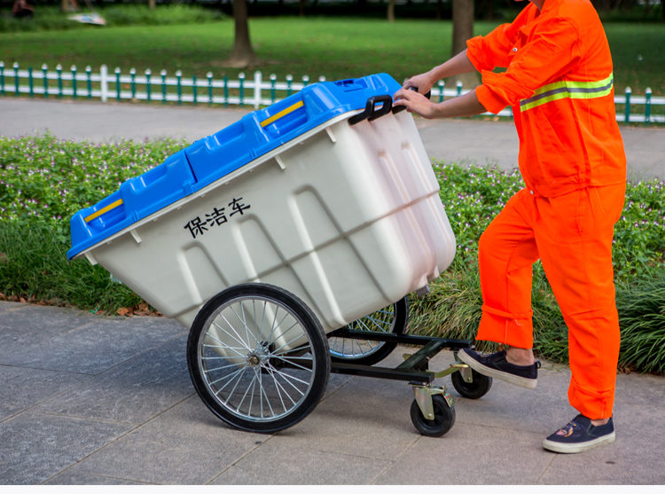 兰诗(lautee)xdl-400a-2 环卫垃圾车手推物业清洁车 蓝白色400l