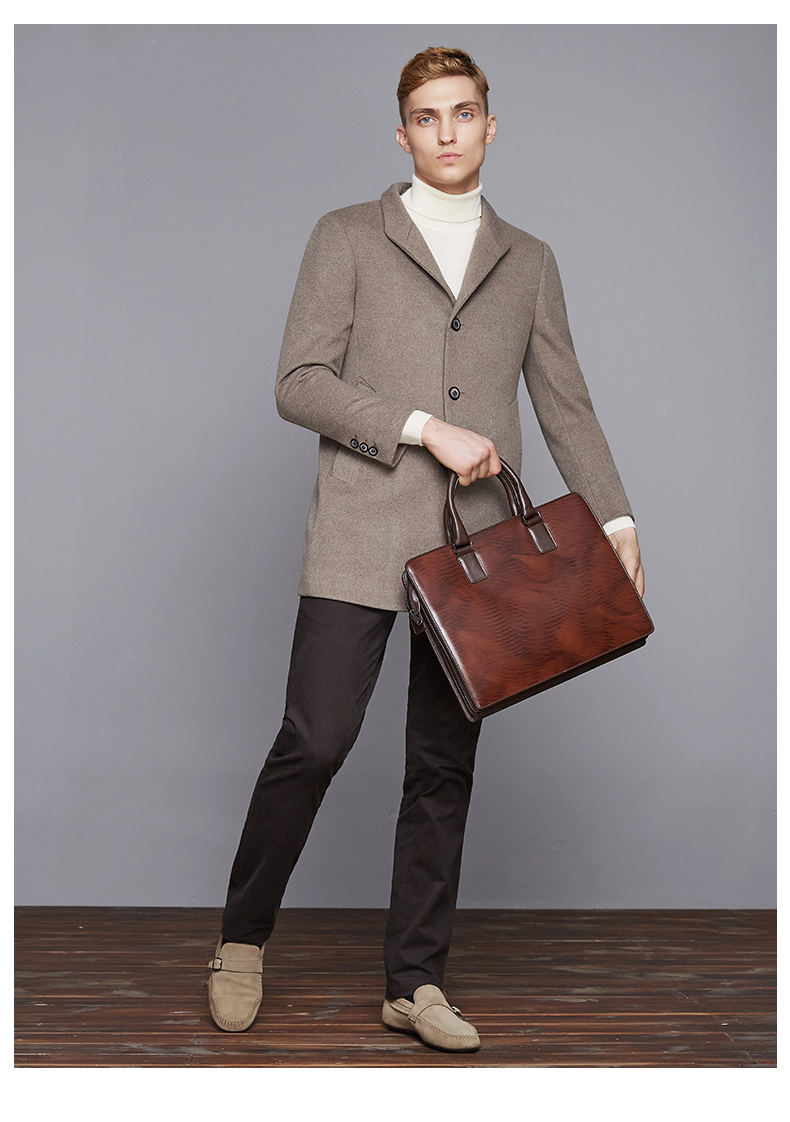 jodoll乔顿呢子大衣男单排扣百搭商务外套中长款山羊绒羊毛呢大衣深