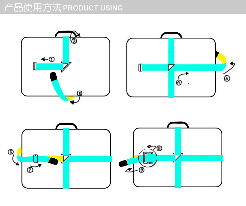 户外用品打包带行李箱十字旅行箱捆绑带出国托运加固带拉杆箱捆箱带