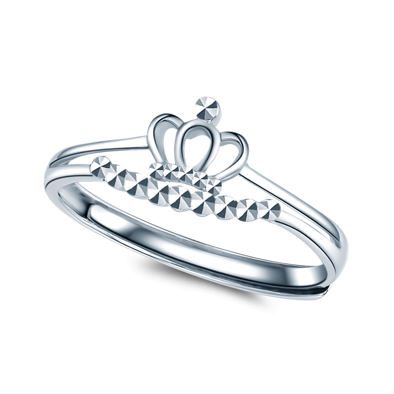 佐卡伊铂金戒指 pt950铂金皇冠戒指女活口戒指白金戒指送女友礼物表白