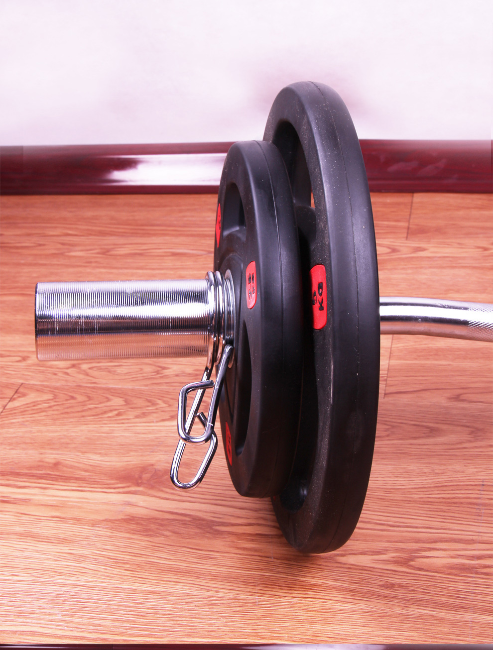 波动杠铃杆1.2米抓举举重杠直杆曲杆打孔杠铃片奥杆 1.2米曲奥杆