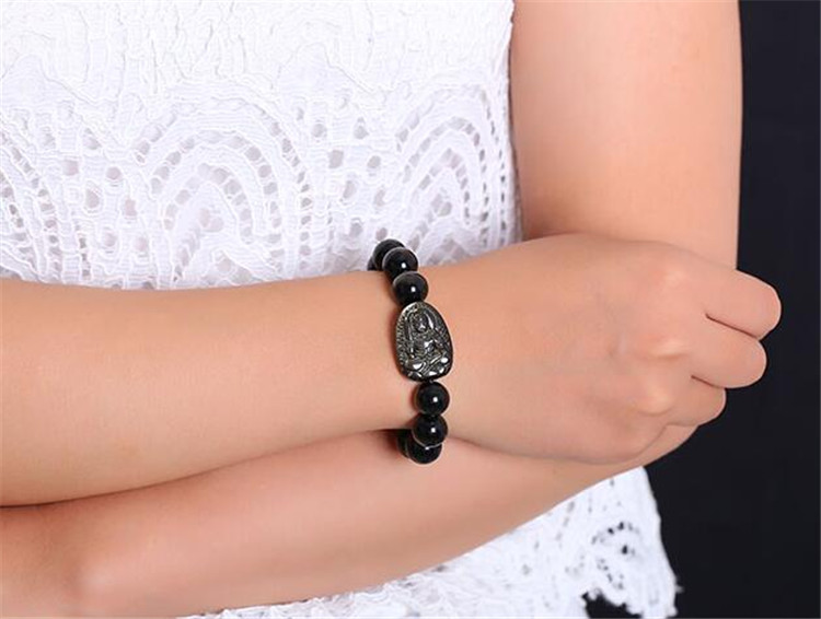 喜来星 金曜石不动尊守护神生肖鸡不动冥王手链 14毫米珠径