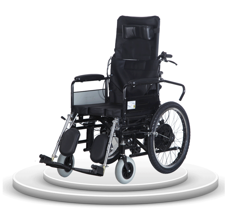 双把手电动轮椅车 老年残疾人电瓶代步车四轮大轮可躺着电动轮椅双人