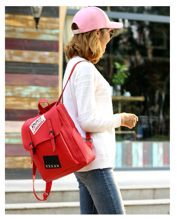 嘿美 新款双肩包女韩版学院风潮流女士包包休闲旅行女式背包