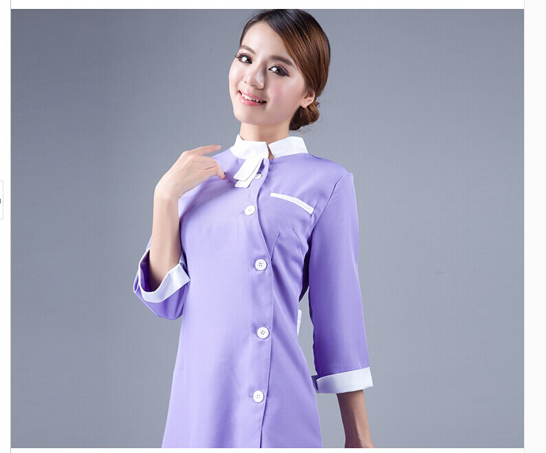 剑貂(jiandiao)新款导医服装美容师工作服美容院美容服护士服 紫色