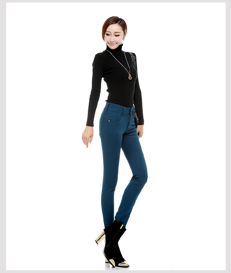 菲玫思 牛仔裤女加绒裤加厚铅笔裤小脚裤秋冬保暖裤子长裤外穿加绒打底裤女 HM2031 黑色 32码