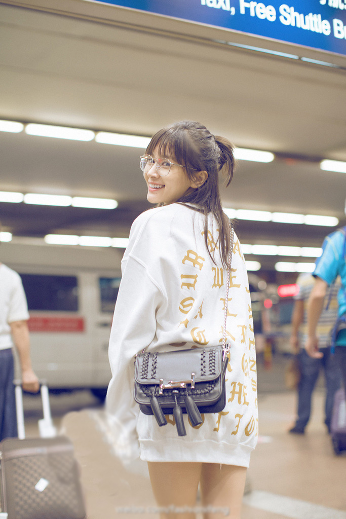 pansplor 2017早春新款韩版休闲王子文同款印花宽松加厚