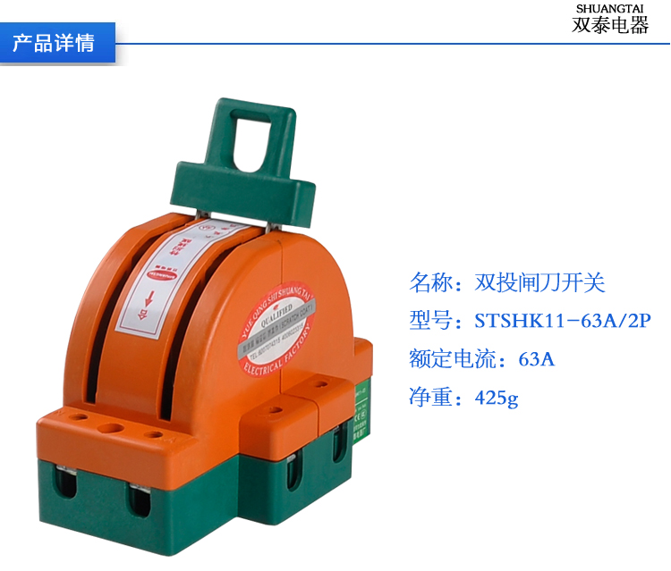 双泰2p双投双向转换开关双电源负荷家用闸刀开关stshk11 100a
