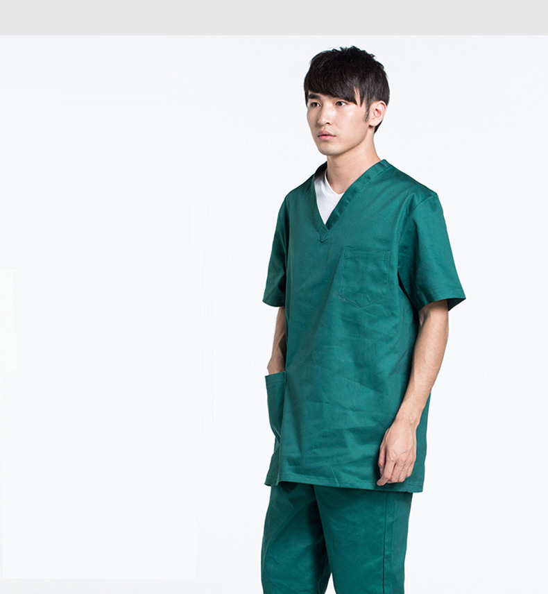 缔鲸 手术衣短袖隔离衣刷手服洗手衣护士服白大褂内穿衣手术衣 女粉