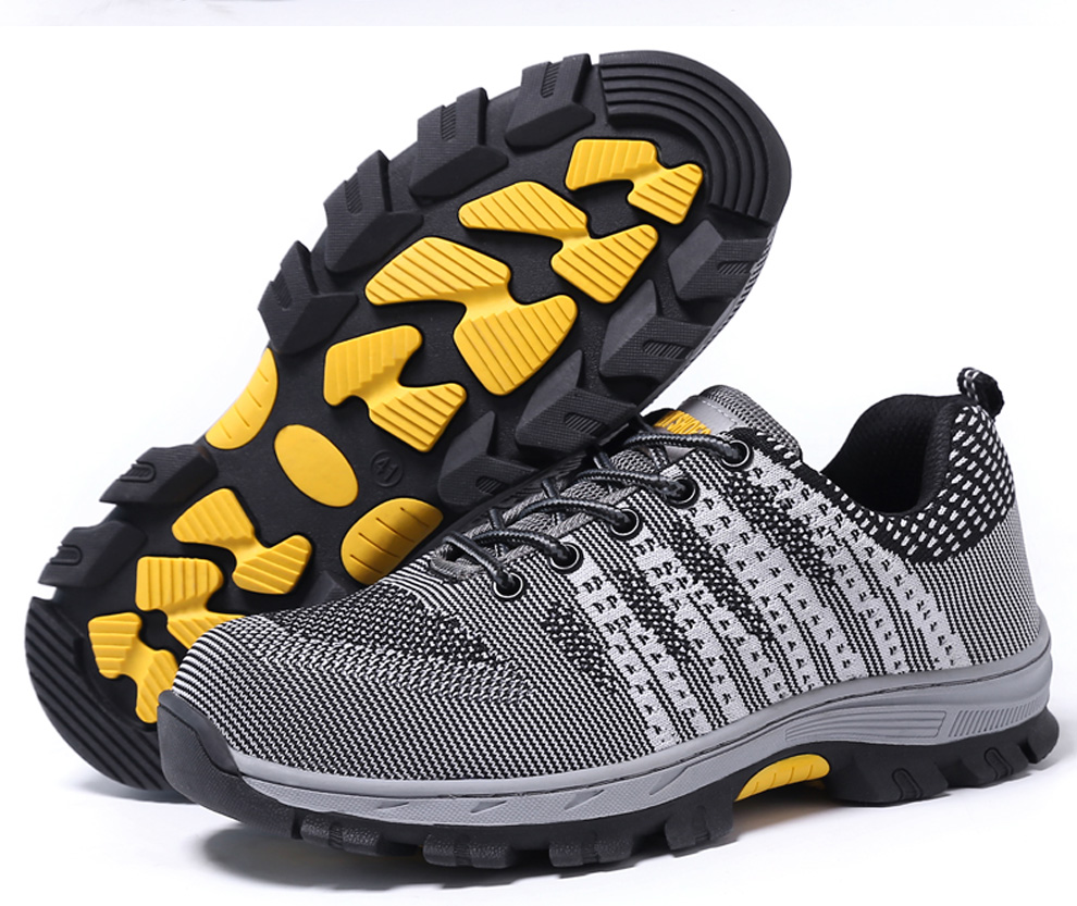 固邦盾劳保鞋男女透气防砸防刺穿时尚安全钢包头钢板工作功能鞋 蓝色